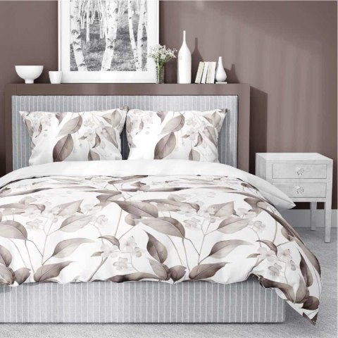 Pościel satynowa 220x200 Beżowa brązowe liście 5326 B Home Satin 41 Pościel satynowa 220x200 Beżowa brązowe liście 5326 B Home Satin 41