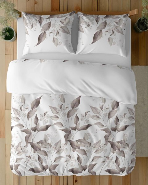 Pościel satynowa 220x200 Beżowa brązowe liście 5326 B Home Satin 41 Pościel satynowa 220x200 Beżowa brązowe liście 5326 B Home Satin 41
