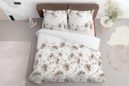 Pościel satynowa 220x200 Beżowa brązowy kwiaty 5325 B Home Satin 41
