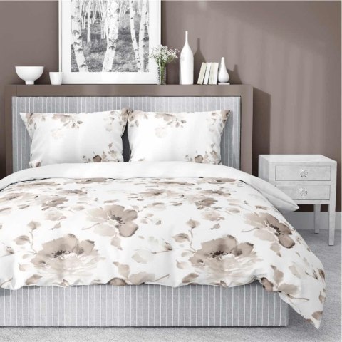 Pościel satynowa 220x200 Beżowa brązowy kwiaty 5325 B Home Satin 41 Pościel satynowa 220x200 Beżowa brązowy kwiaty 5325 B Home Satin 41
