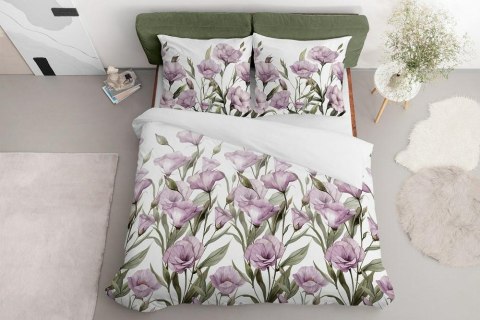 Pościel satynowa 220x200 Fioletowe kwiaty na białym tle 5328 B Home Satin 41 Pościel satynowa 220x200 Fioletowe kwiaty na białym tle 5328 B Home Satin 41