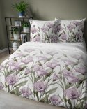 Pościel satynowa 220x200 Fioletowe kwiaty na białym tle 5328 B Home Satin 41 Pościel satynowa 220x200 Fioletowe kwiaty na białym tle 5328 B Home Satin 41