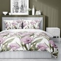 Pościel satynowa 220x200 Fioletowe kwiaty na białym tle 5328 B Home Satin 41 Pościel satynowa 220x200 Fioletowe kwiaty na białym tle 5328 B Home Satin 41
