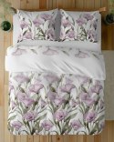 Pościel satynowa 220x200 Fioletowe kwiaty na białym tle 5328 B Home Satin 41 Pościel satynowa 220x200 Fioletowe kwiaty na białym tle 5328 B Home Satin 41