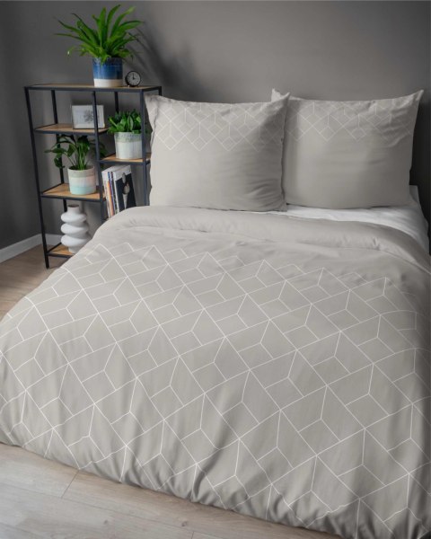 Pościel satynowa 220x200 Geometryczny ciepły beż 5327 B Home Satin 41 Pościel satynowa 220x200 Geometryczny ciepły beż 5327 B Home Satin 41