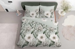 Pościel satynowa 220x200 Romantyczna Magnolia zielona 5220 B Home Satin 41