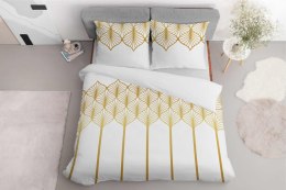 Pościel satynowa 220x200 Złota geometria na białym tłe 5225 B Home Satin 41