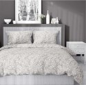Pościel satynowa 220x200 beżowa szara jasna liście drobne 5217 B Home Satin 41