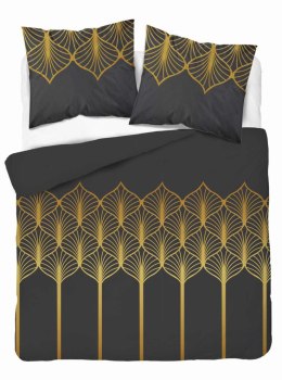 Pościel satynowa 220x200 czarna złota geometryczny motyw 5225 A Home Satin 41