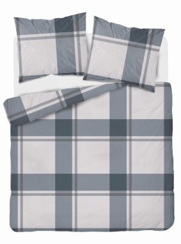 Pościel satynowa 220x200 kratka duża szara beżowa 5218 A Home Satin 41