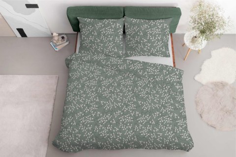 Pościel satynowa 220x200 szałwiowa liście drobne 5217 A Home Satin 41 Pościel satynowa 220x200 szałwiowa liście drobne 5217 A Home Satin 41
