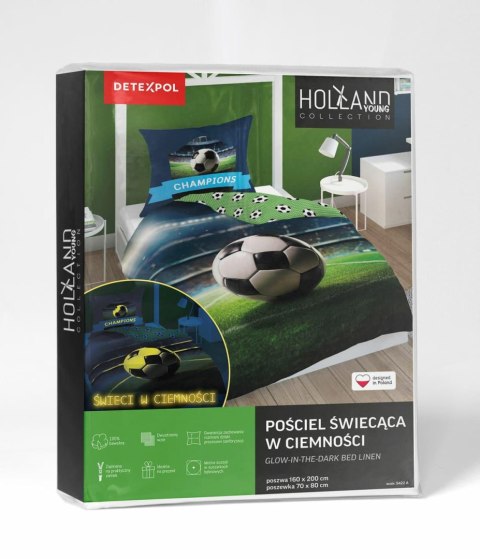 Pościel świecąca w ciemności 140x200 Piłkarski Sen 5422 A Fluo 68 Pościel świecąca w ciemności 140x200 Piłkarski Sen 5422 A Fluo 68