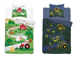 Pościel świecąca w ciemności 140x200 farma kolorowa zwierzęta 5407 A Fluo 68