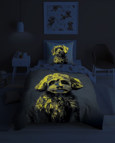 Pościel świecąca w ciemności 160x200 Rudy Piesek 5421 A Fluo 68 Pościel świecąca w ciemności 160x200 Rudy Piesek 5421 A Fluo 68