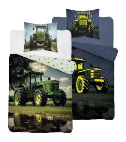 Pościel świecąca w ciemności 160x200 Zielony traktor 5409 A Fluo 68
