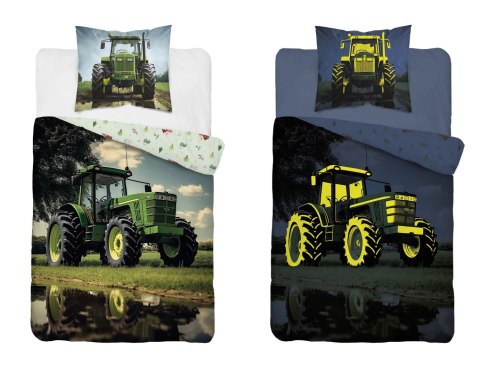 Pościel świecąca w ciemności 160x200 Zielony traktor 5409 A Fluo 68 Pościel świecąca w ciemności 160x200 Zielony traktor 5409 A Fluo 68