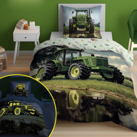 Pościel świecąca w ciemności 160x200 Zielony traktor 5409 A Fluo 68 Pościel świecąca w ciemności 160x200 Zielony traktor 5409 A Fluo 68