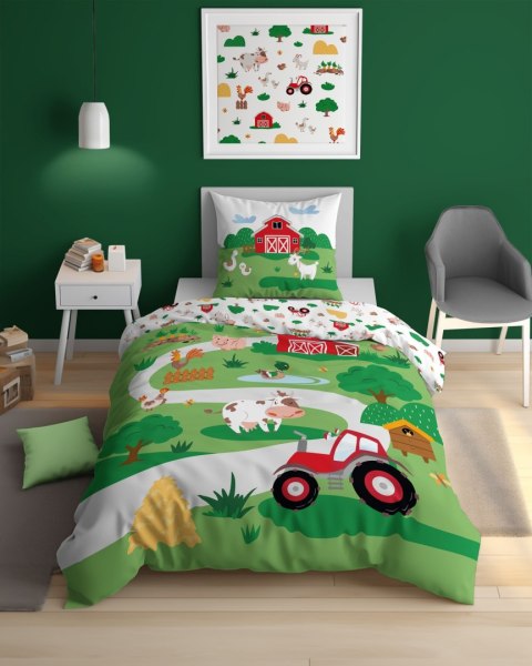 Pościel świecąca w ciemności 160x200 farma kolorowa zwierzęta 5407 A Fluo 68 Pościel świecąca w ciemności 160x200 farma kolorowa zwierzęta 5407 A Fluo 68