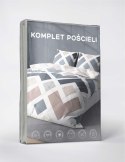 Pościel z mikrofibry 160x200 Niebieska beżowa geometryczny wzór 5026 A 65 Light Pościel z mikrofibry 160x200 Niebieska beżowa geometryczny wzór 5026 A 65 Light