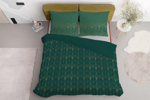 Pościel z mikrofibry 160x200 zielona butelkowa złote art deco 5023 A 65 Light Pościel z mikrofibry 160x200 zielona butelkowa złote art deco 5023 A 65 Light