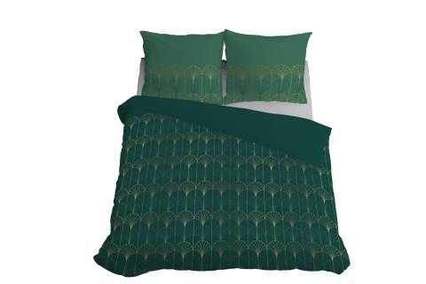 Pościel z mikrofibry 160x200 zielona butelkowa złote art deco 5023 A 65 Light Pościel z mikrofibry 160x200 zielona butelkowa złote art deco 5023 A 65 Light