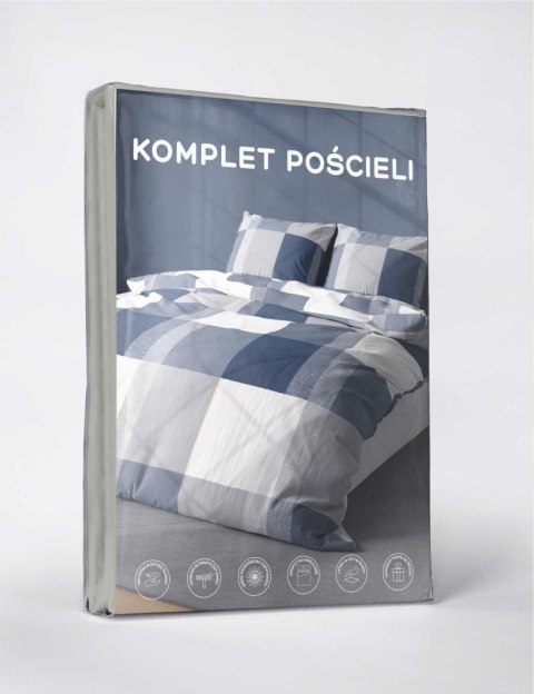 Pościel z mikrofibry 220x200 Krata niebieska szara 5038 A 65 Light Pościel z mikrofibry 220x200 Krata niebieska szara 5038 A 65 Light