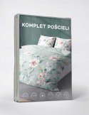 Pościel z mikrofibry 220x200 Miętowa Różowy kwiatki 5035 A 65 Light Pościel z mikrofibry 220x200 Miętowa Różowy kwiatki 5035 A 65 Light