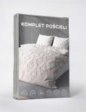 Pościel z mikrofibry 220x200 Pudrowa różowa geometria 5031 A 65 Light