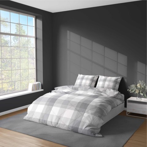 Pościel z mikrofibry 220x200 szara krata 5040 A 65 Light Pościel z mikrofibry 220x200 szara krata 5040 A 65 Light