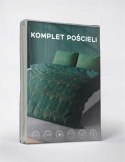 Pościel z mikrofibry 220x200 zielona butelkowa złote art deco 5023 A 65 Light Pościel z mikrofibry 220x200 zielona butelkowa złote art deco 5023 A 65 Light