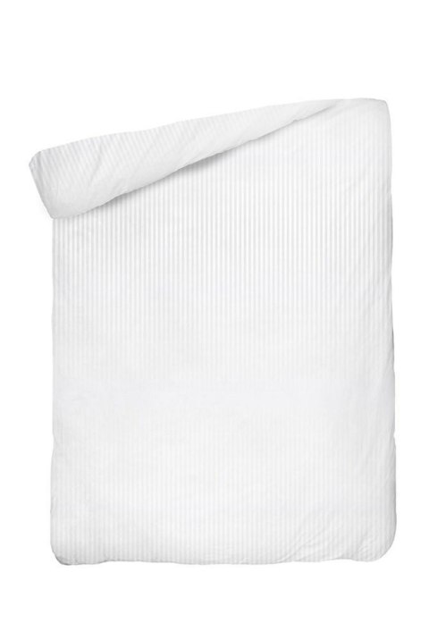 Poszwa bawełniana 140x200 na zakład 25 cm Adamaszkowa pasek 1 cm biała hotelowa PC Poszwa bawełniana 140x200 na zakład 25 cm Adamaszkowa pasek 1 cm biała hotelowa PC