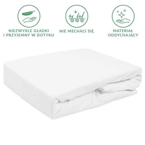 Prześcieradło frotte z gumką 160x200 białe 001 Premium Prześcieradło frotte z gumką 160x200 białe 001 Premium