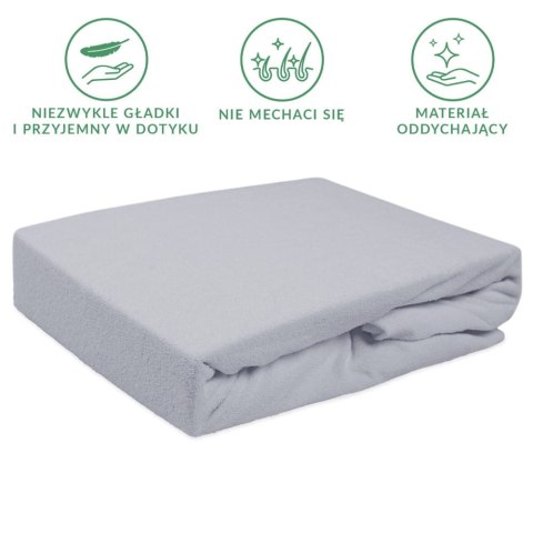 Prześcieradło frotte z gumką 160x200 popielate 024 Premium Prześcieradło frotte z gumką 160x200 popielate 024 Premium