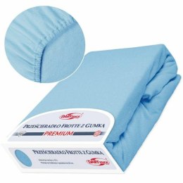 Prześcieradło frotte z gumką 180x200 niebieskie 009 Premium