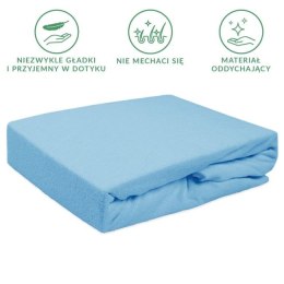 Prześcieradło frotte z gumką 180x200 niebieskie 009 Premium