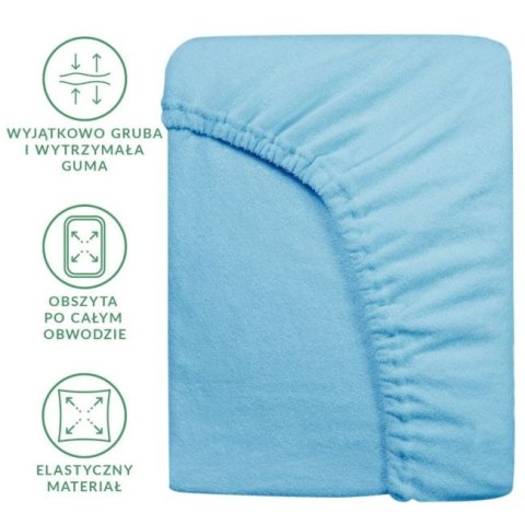 Prześcieradło frotte z gumką 180x200 niebieskie 009 Premium Prześcieradło frotte z gumką 180x200 niebieskie 009 Premium