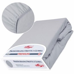 Prześcieradło frotte z gumką 90x200 popielate 024 Premium