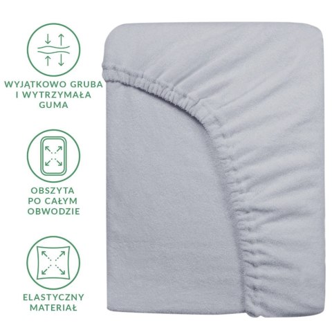 Prześcieradło frotte z gumką 90x200 popielate 024 Premium Prześcieradło frotte z gumką 90x200 popielate 024 Premium