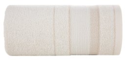 Ręcznik April 01 50x90 kremowy z żakardową bordiurą z błyszczącą nicią 500 g/m2 Eurofirany