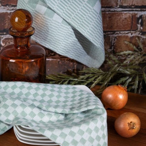 Komplet ścierek kuchennych 2szt 50x70 Mauro zielona kratka Eurofirany Komplet ścierek kuchennych 2szt 50x70 Mauro zielona kratka Eurofirany