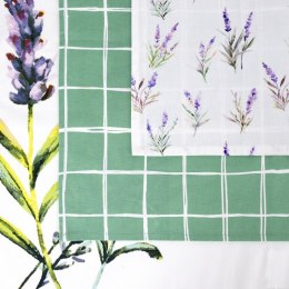 Komplet ścierek kuchennych 3szt 50x75 Lavender zielona fioletowa kratka kwiaty Eurofirany