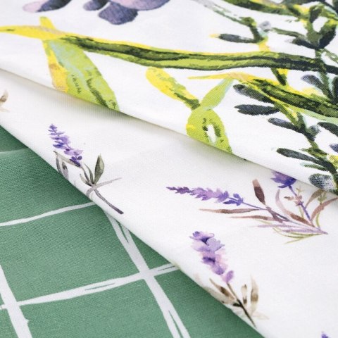 Komplet ścierek kuchennych 3szt 50x75 Lavender zielona fioletowa kratka kwiaty Eurofirany Komplet ścierek kuchennych 3szt 50x75 Lavender zielona fioletowa kratka kwiaty Eurofirany