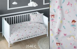 Pościel bawełniana 140x200 baletnica szara kolorowa dziecięca zapinana na suwak 3546 C KARO Kraina Snów