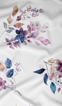 Pościel bawełniana 140x200 biała fioletowa kwiaty zapinana na suwak 4889 A KARO Bawełna Max Pościel bawełniana 140x200 biała fioletowa kwiaty zapinana na suwak 4889 A KARO Bawełna Max