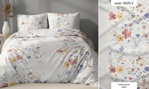Pościel bawełniana 140x200 kremowa kolorowa kwiaty zapinana na suwak 5525 C KARO Bawełna Max Pościel bawełniana 140x200 kremowa kolorowa kwiaty zapinana na suwak 5525 C KARO Bawełna Max