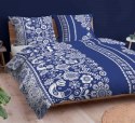 Pościel bawełniana 140x200 łowicka granatowa zapinana na suwak 3701 G KARO Bawełna Max Pościel bawełniana 140x200 łowicka granatowa zapinana na suwak 3701 G KARO Bawełna Max