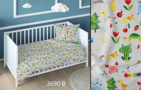 Pościel bawełniana 140x200 zwierzęta szara kolorowa dziecięca zapinana na suwak 3690 B KARO Kraina Snów Pościel bawełniana 140x200 zwierzęta szara kolorowa dziecięca zapinana na suwak 3690 B KARO Kraina Snów