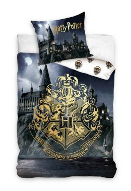 Pościel bawełniana 140x200 Harry Potter grafitowa poszewka 70x90 C24