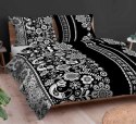 Pościel bawełniana 160x200 łowicka czarna biała zapinana na suwak 3701 E KARO Bawełna Max Pościel bawełniana 160x200 łowicka czarna biała zapinana na suwak 3701 E KARO Bawełna Max