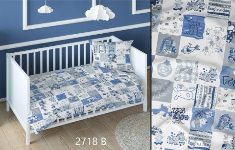 Pościel bawełniana 160x200 zwierzęta niebieska dziecięca zapinana na suwak 2718 B KARO Kraina Snów Pościel bawełniana 160x200 zwierzęta niebieska dziecięca zapinana na suwak 2718 B KARO Kraina Snów